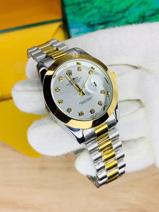 Luxury Two Tone Watch With Date Adjustment